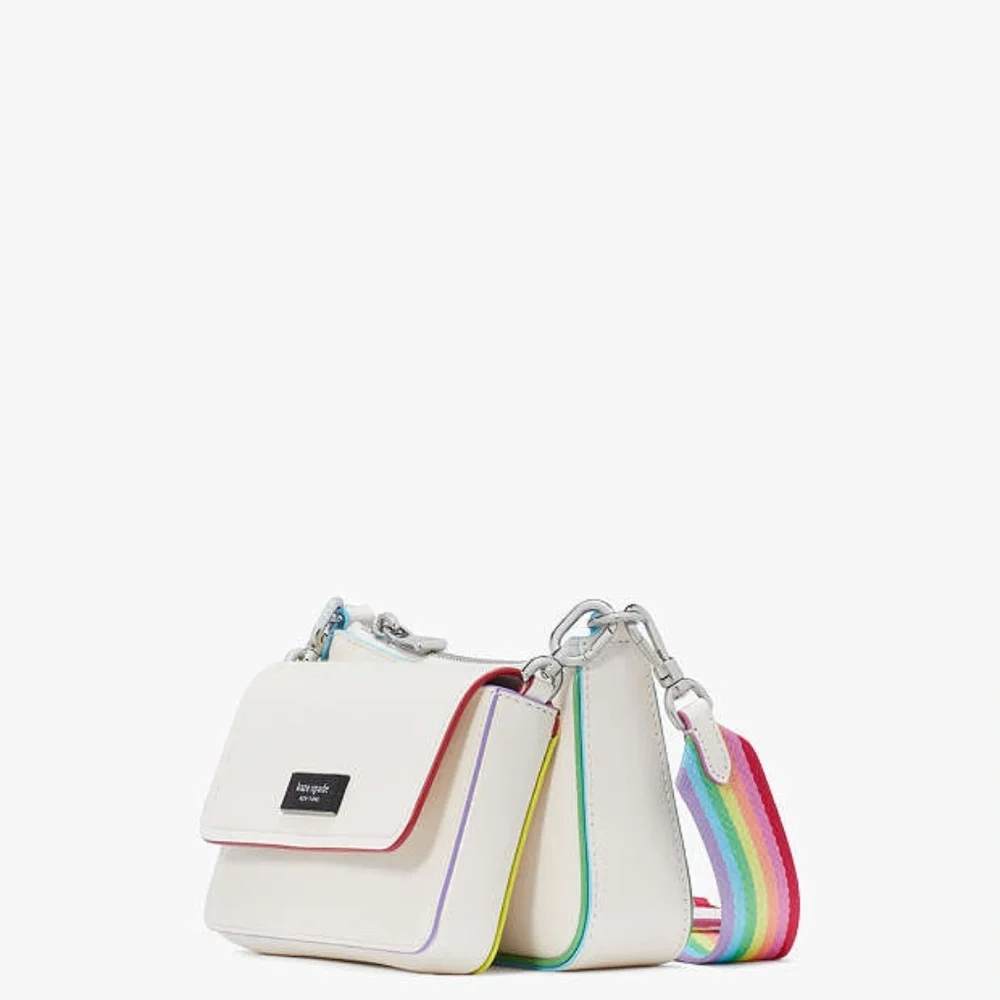 Double Up Rainbow Trim Crossbody - Picture 4 of 7